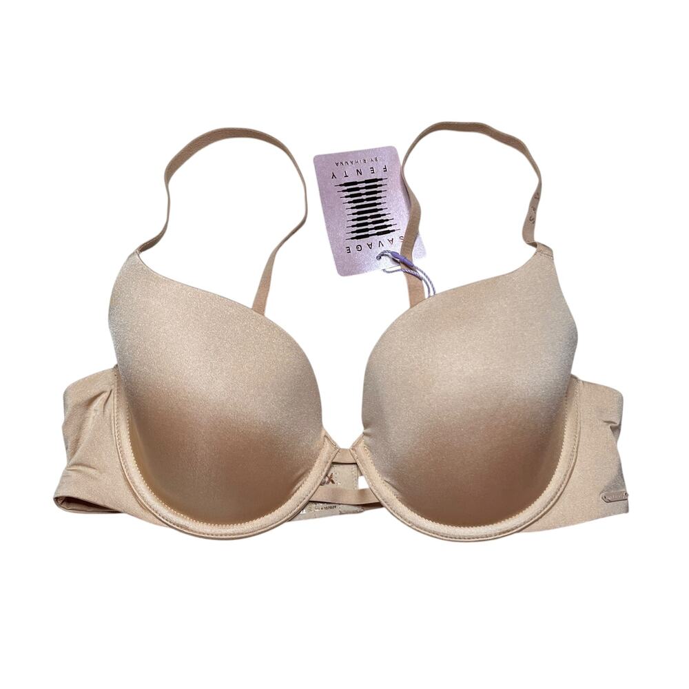 Savage X Fenty New Microfiber T-Shirt Bra Honey Nude Size 36B